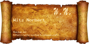 Witz Norbert névjegykártya